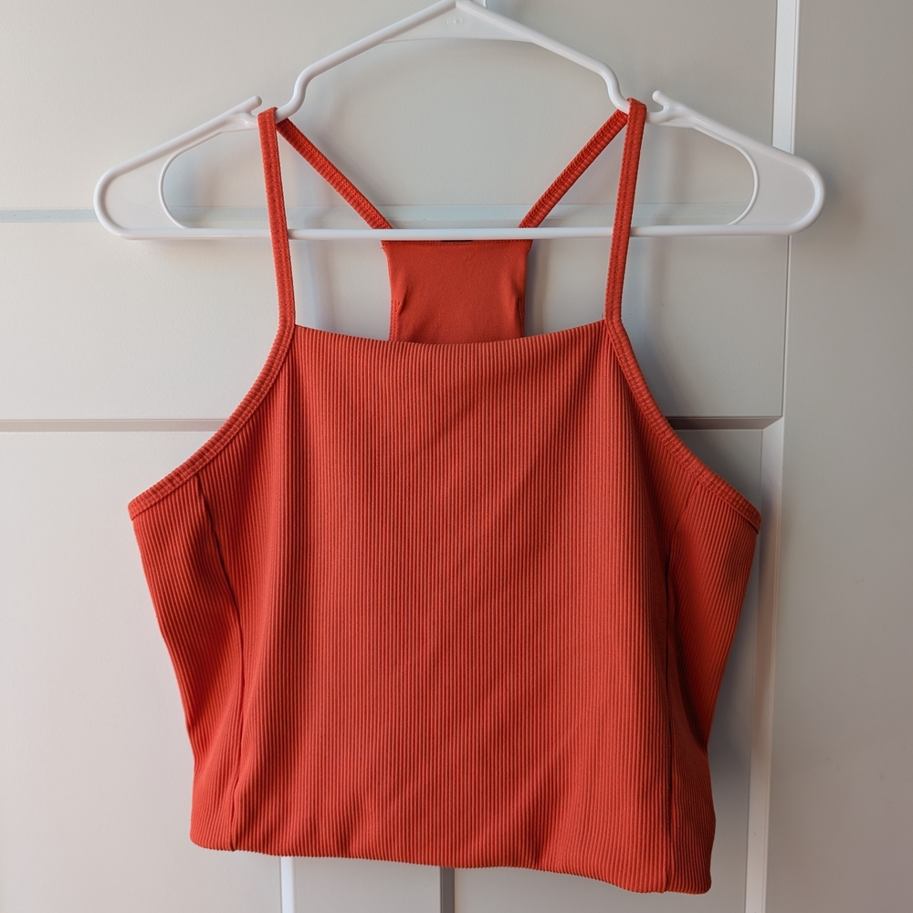 The North Face Ribbed Square-Neck Cami in Orange